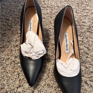 Charles David Black Pointed Toe Heels